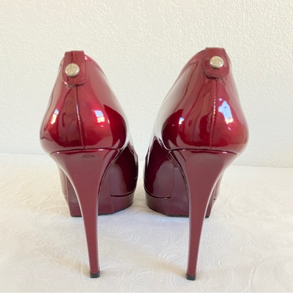 Stuart Weitzman red peep toe platform pumps - Picture 4 of 9